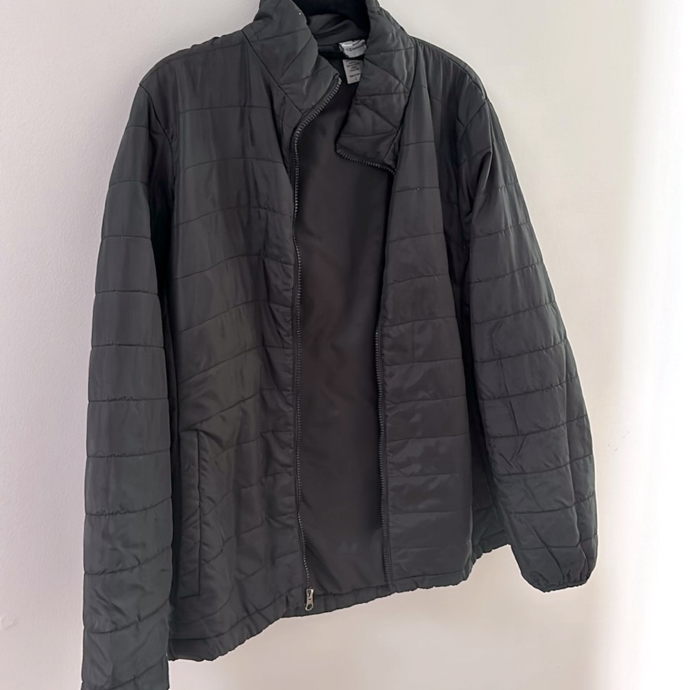 Champion black nylon thin anorak puffer jacket size Large
